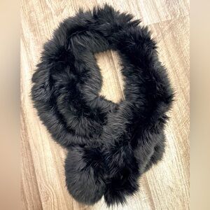 Vintage Black Rabbit Fur Scarf